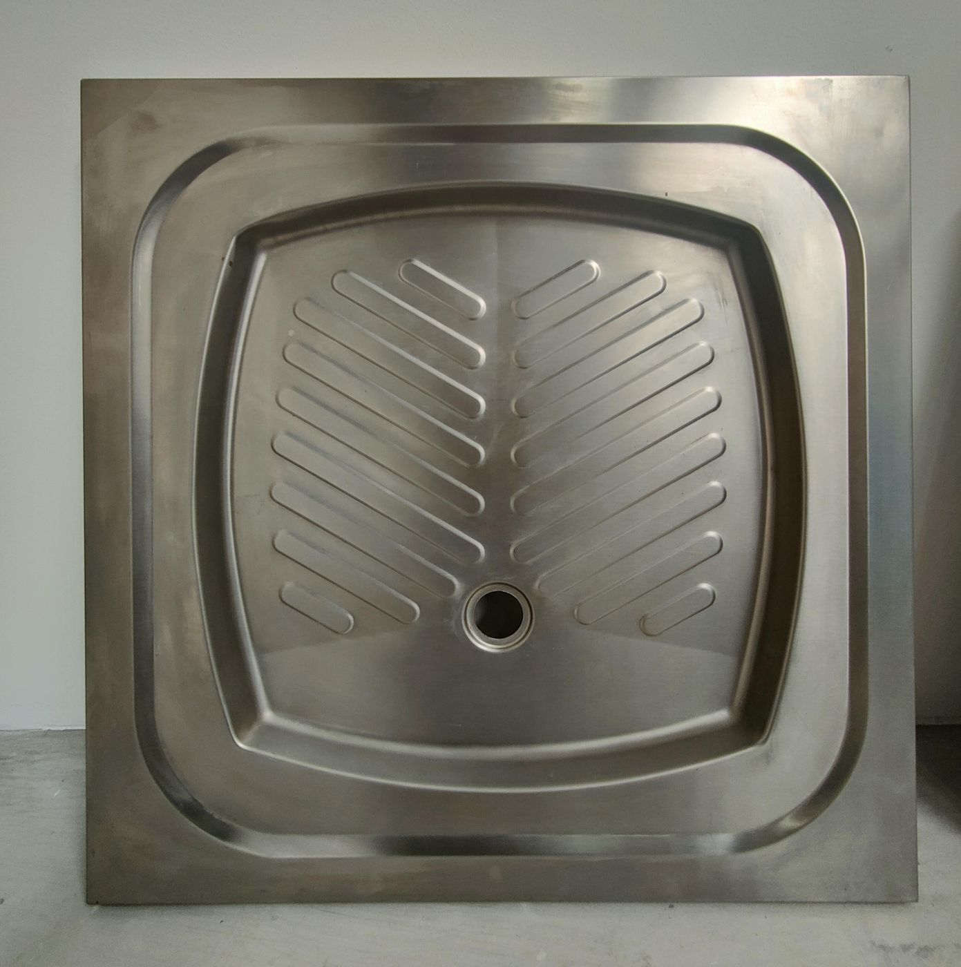 Pressed stainless-steel shower tray